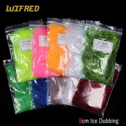Wifreo 8cm Long Fly Tying Ice Dubbing Material Synthetic Spark Fibers for Nymph Scuds Ice Fish Thin Ice Wing Fly Tying Material