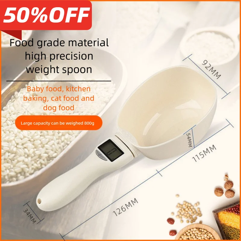 

Suitable for Cat and Dog Food Measuring Spoon Pet Food Measuring Spoon Scale, Kitchen Digital Food Measuring Spoon
