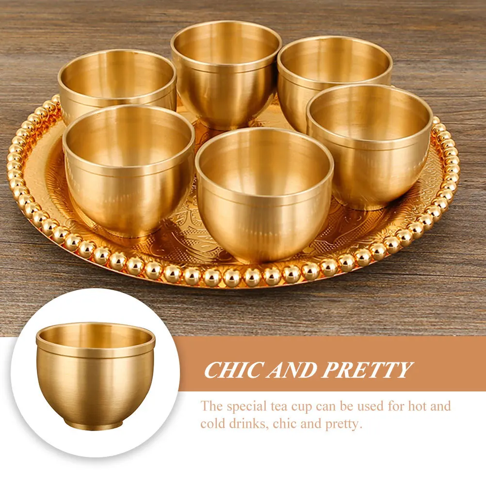 

Luxury Brass Wine Cup Golden Multipurpose Drinking Cup for Home Party Hotel Bar Banquet Sturdy Base