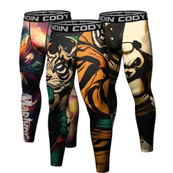 Cody Lundin Sweatpants Men’s BJJ Spats Leggings Tights With Animal Printing Jiu Jitsu MMA no Gi spat Compression Pants for Men