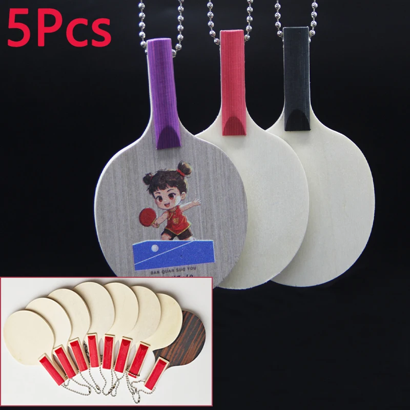 

5 шт. мини-ракетки для настольного тенниса для коллекции, сувенирная ракетка для пинг-понга небольшого размера для детей, фирменное лезвие для интереса