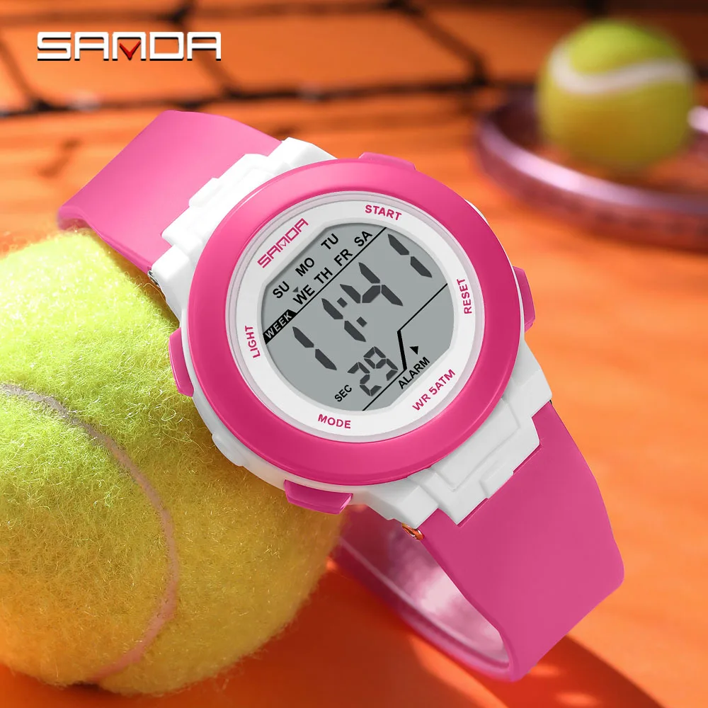 SANDA Casual Sport Multifunctional colorful lights men woman watch middle school students Alarm clock electronic watcher﻿