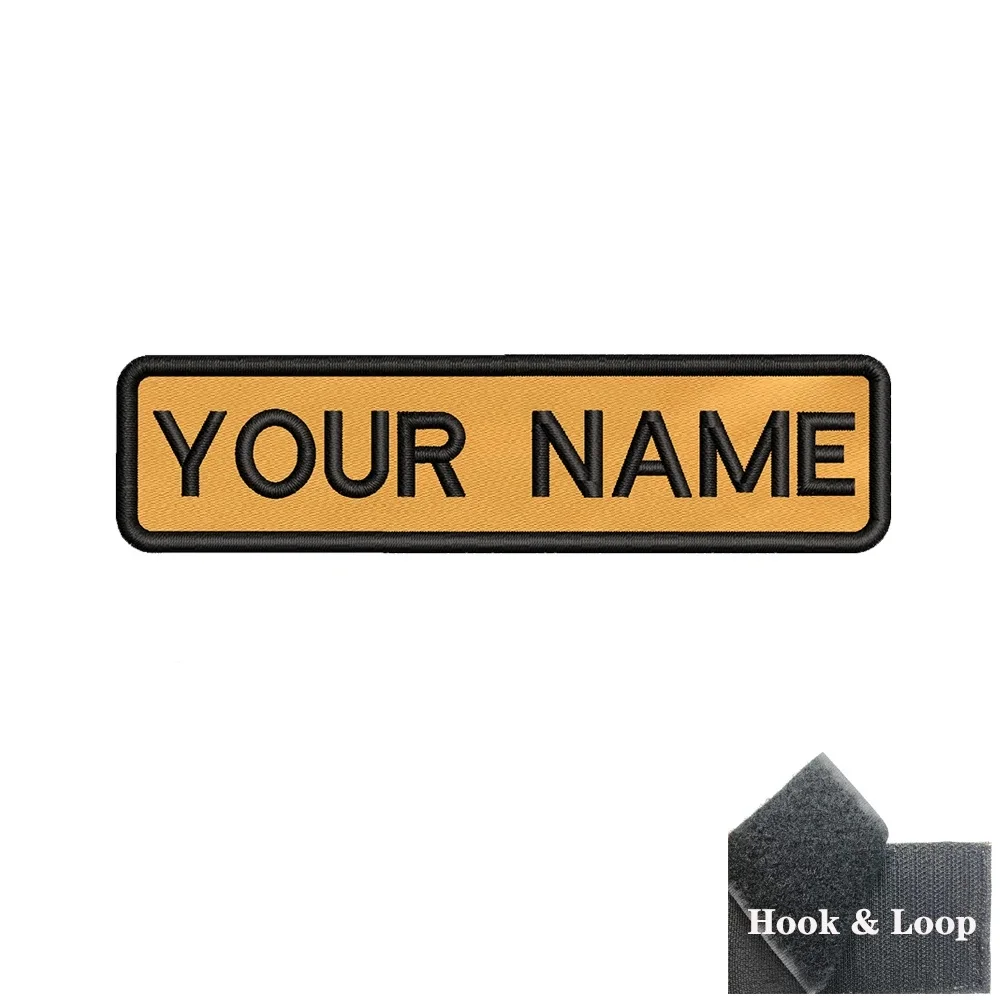 1PC Aangepaste gepersonaliseerde naamnummer Patch Strepen 10cmX2.5cm Badge tags chevrons Armband Opstrijkbare of haaklus geborduurd
