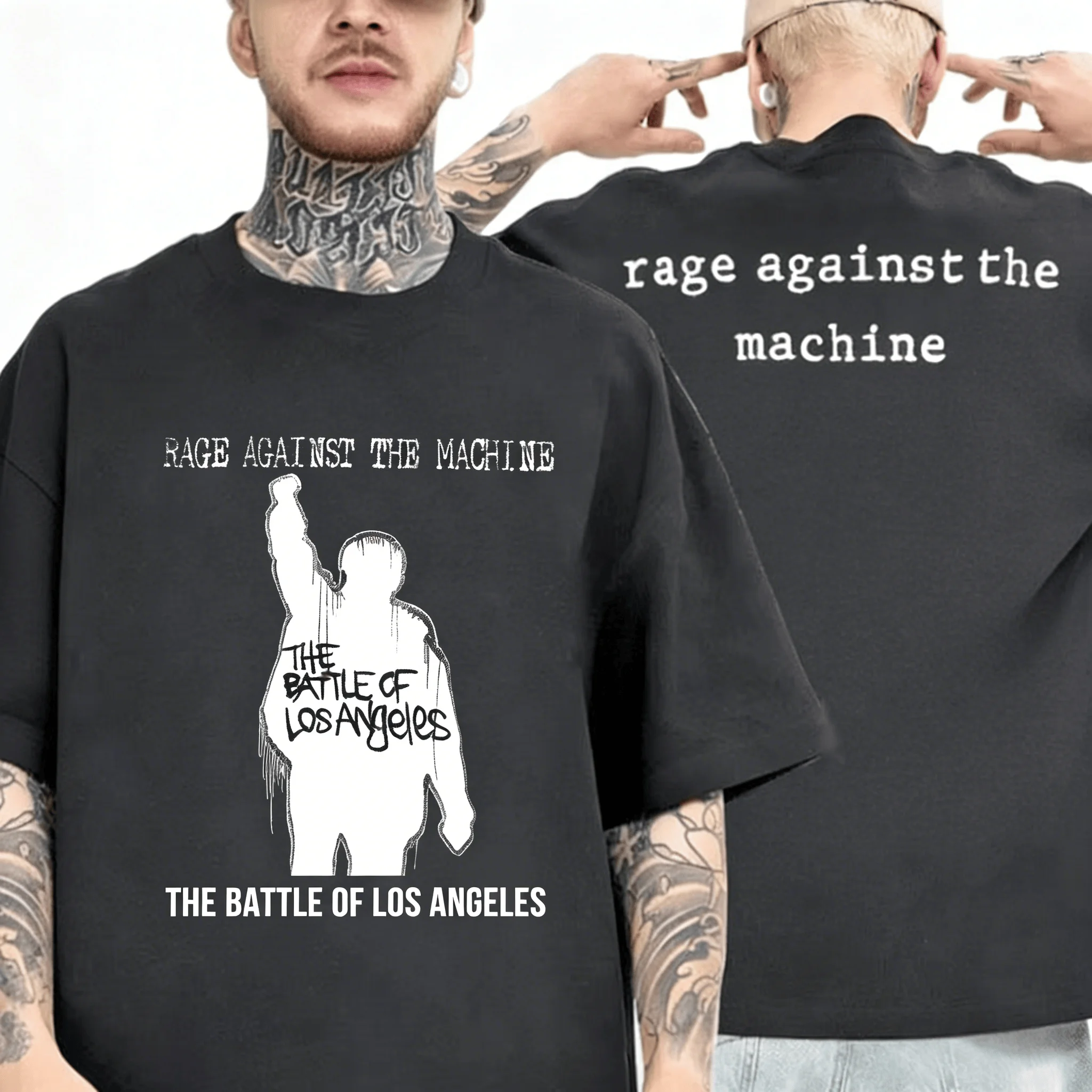 Camiseta de manga corta transpirable informal de algodón para hombre y mujer, estilo rock, de la banda Rage Against The Machine, para verano, Premium Sense