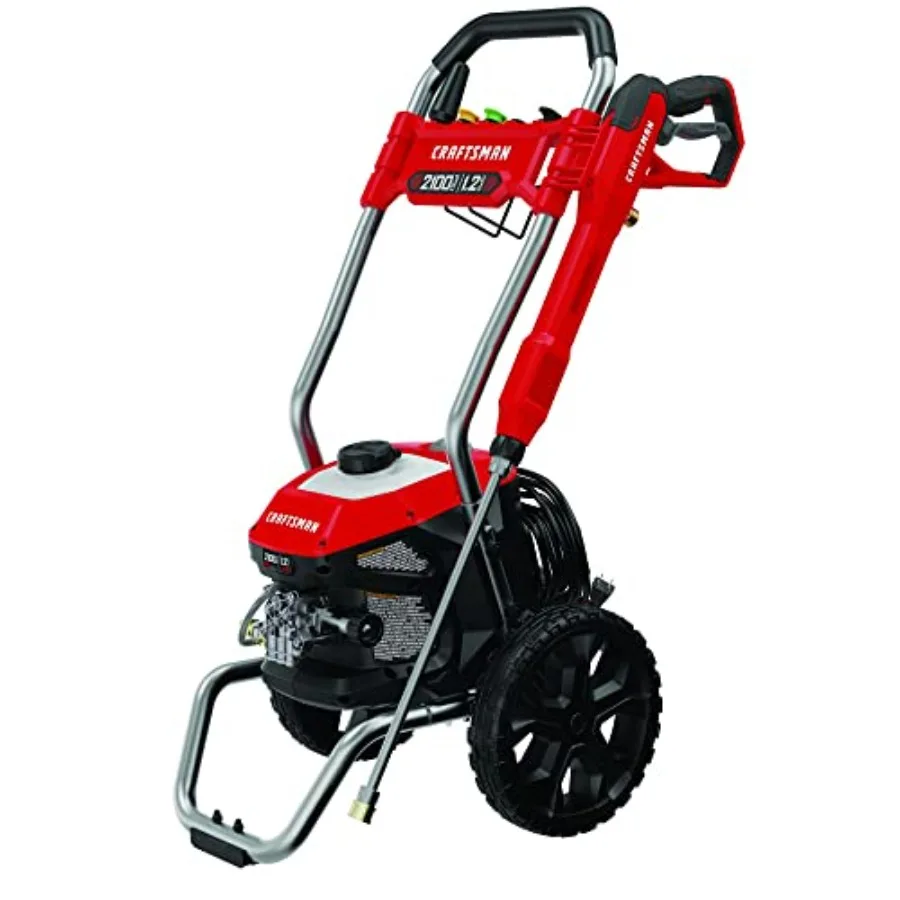 

Electric Pressure Washer for outdoor cleaning, cold water, 2100-PSI stainless steel pump, 1.2 GPM, corded, black and gray, ligh