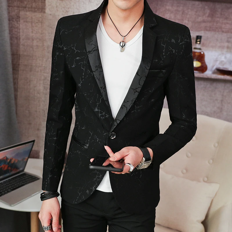 Boutique Luxury Shiny Men\'s Casual Spotted Blazer Gentleman Ball Banquet Party Tuxedo Groom Wedding Dress Stage Host Suit Jacket