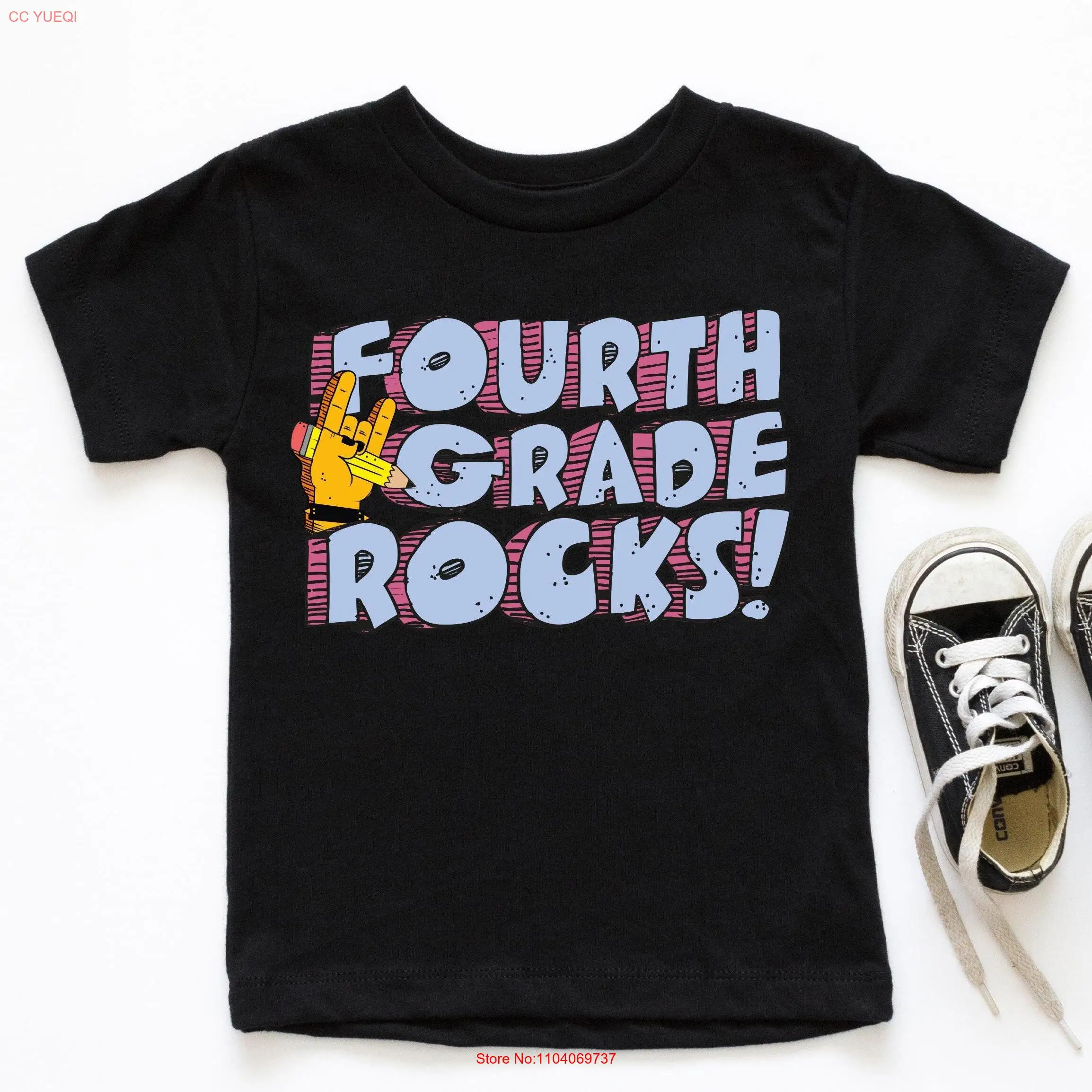 

Fourth Grade Rocks School T Shirt First Day Of 4th Elementary Team SweaT long or short sleeves