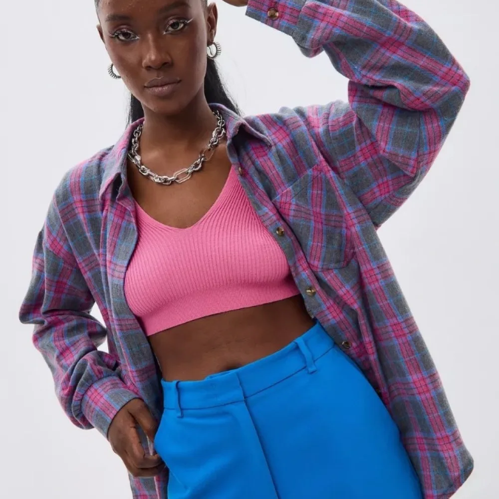 Casual Plaid Shirt Women Vintage Autumn Loose Fit Long Sleeve Blouse Turn Down Collar Button Up Elegant Urban Tops