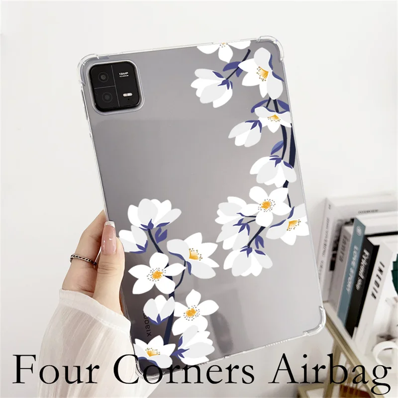 Soft Pale Flowers Case For Xiaomi Pad 6 Cases Mi Pad 5 6 Pro Redmi Pad SE 2023 11 inch RedmiPad 10.6 Soft Clear Shickproof Cover