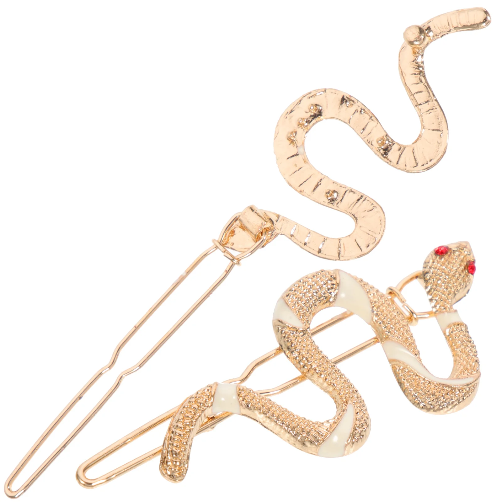 

1Pair Golden Snake-Shaped Headwear Retro Hairpins Queen Clip Metal Ornament Stylish Elegant Gift for Female Friends