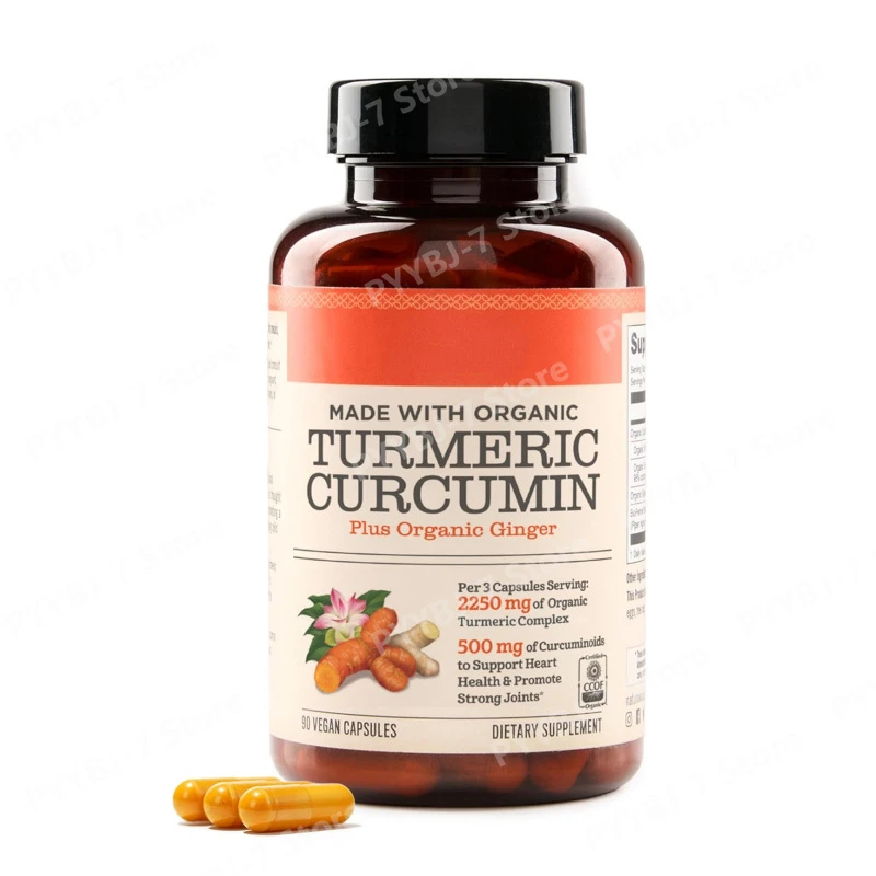 

Turmeric Curcumin with Ginger and Black Pepper Extract Standardized Botanical Capsules Vegan Non GMO 90 Count