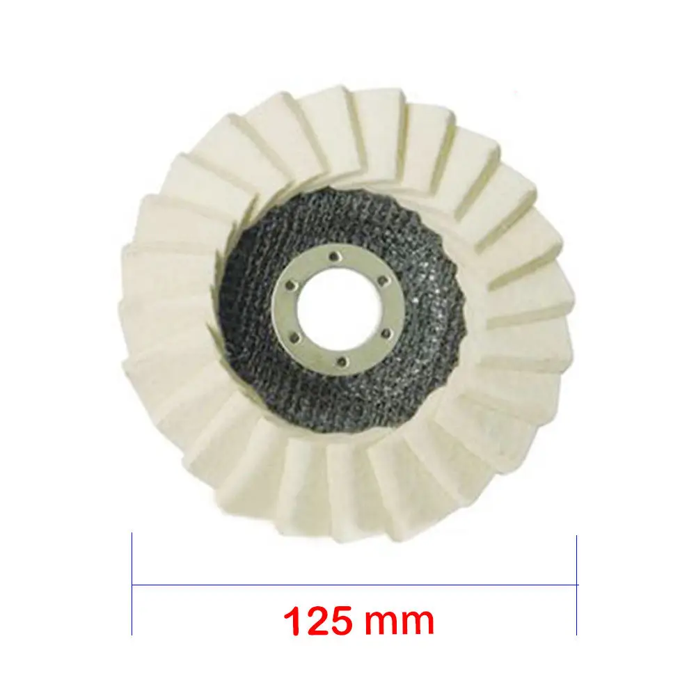 Disco de fieltro con solapa, pulidor de amoladora angular de 7000 RPM para vidrio, cobre, mármol, Metal, 125mm, disco de pulido de aluminio, 1 piezas