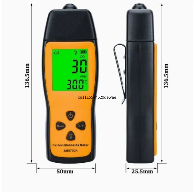 Handheld Carbon Monoxide Detector Meter,Professional CO Gas Tester with LCD Backlit Display, 0-1000PPM Range for Industrial/Home