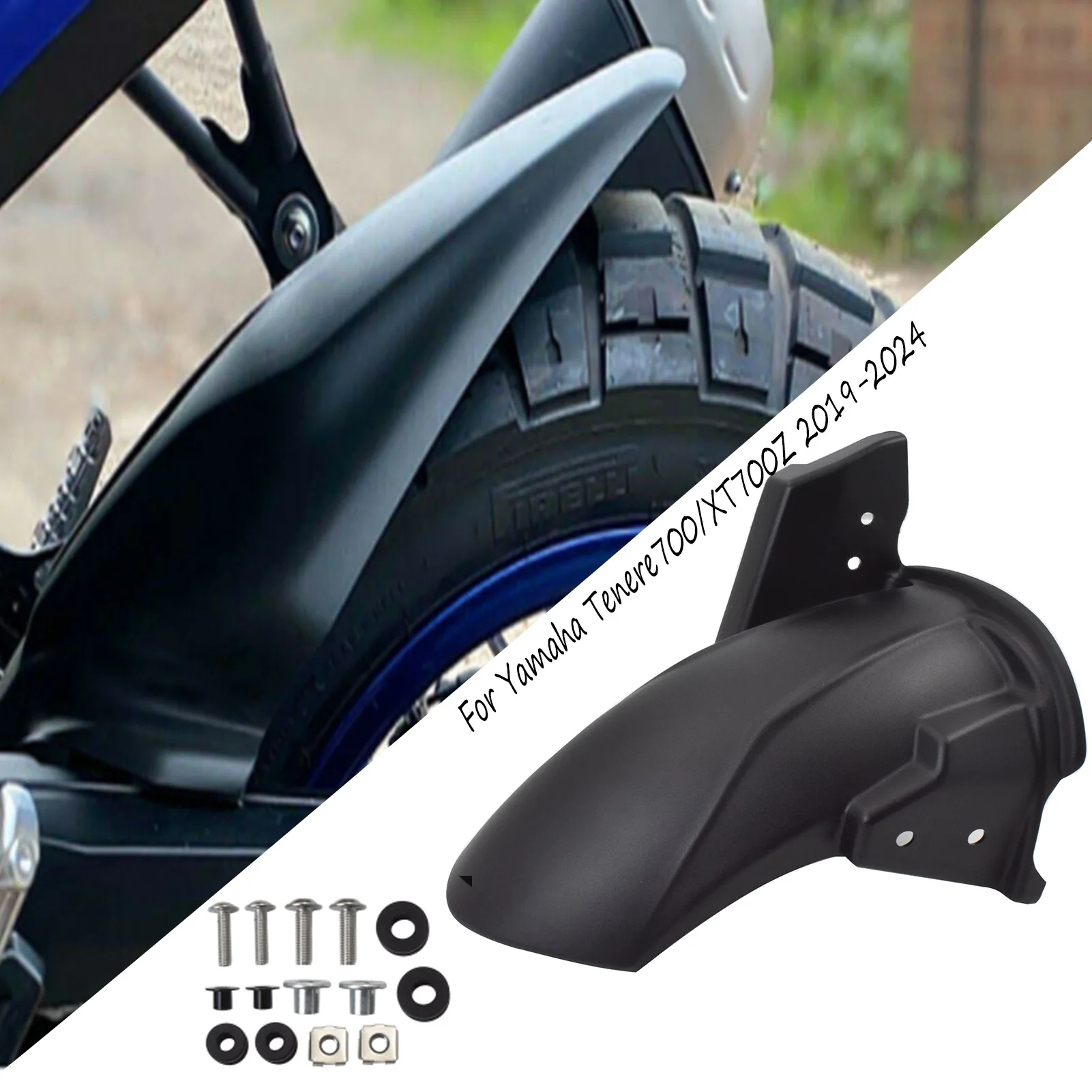 Motorcycle Rear Mudguard Wheel Fender Fit For Yamaha Tenere700 XT700Z XTZ700 2019-2024 Splash Guard Parts