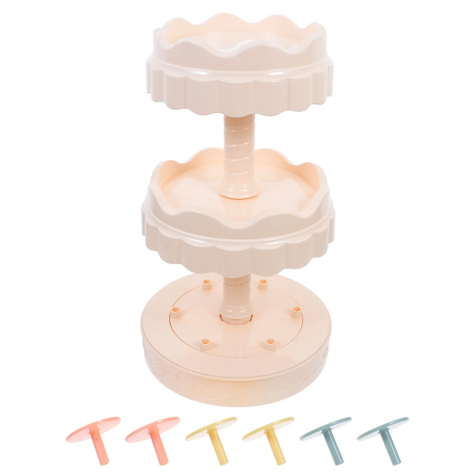 

Automatic Rotating Machine Cake Stand Automatic Rotating Sushi Display Stand 1 Tier Display Rectangle Beige