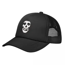 The Misfits Skull Mesh Baseball Caps Unisex Hip-Hop Sun Hat Heavy Metal Music Band Hat Breathable Racing Cap Summer Trucker Cap