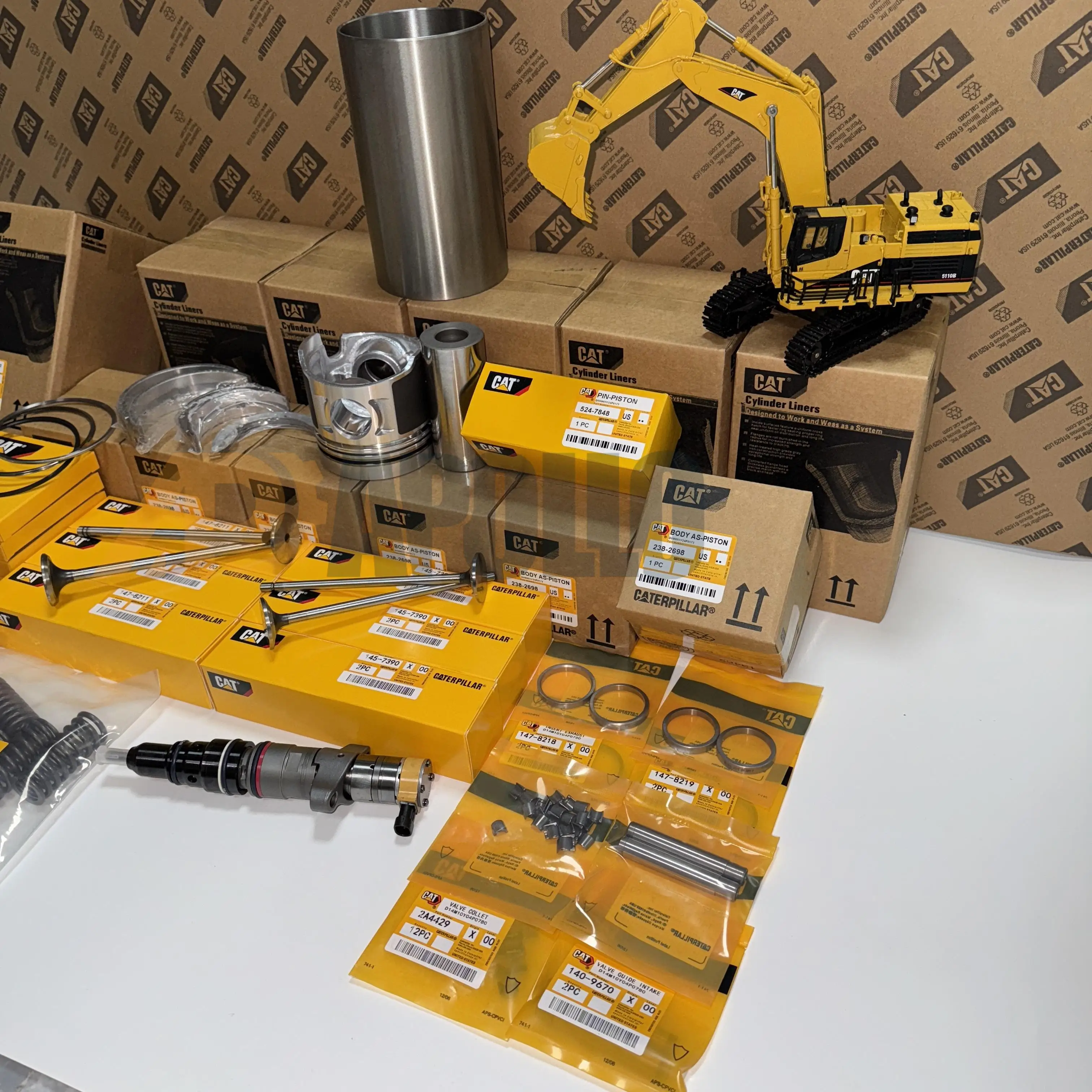 كاتربيلر آلات البناء أجزاء محرك القط C6.4 C6.6 C-9 C7 C9 C13 C15 C18 3126 3306 3406 بطانة طقم تصليح المكبس الدائري