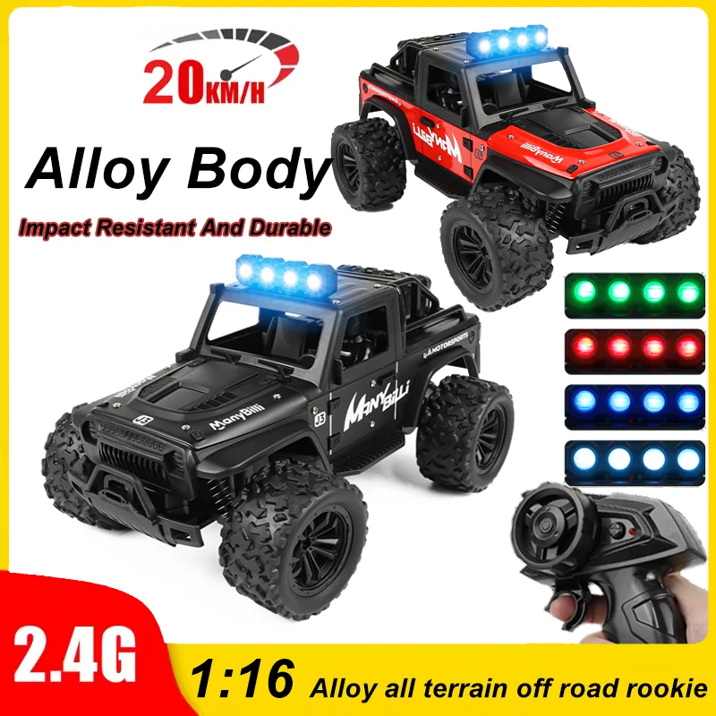 1/16 Scale Off Road RC Truck 2WD 20KmH High Speed Monster Truck Durable All Terrain Remote Control Vehicle for Kids Adults Gifts