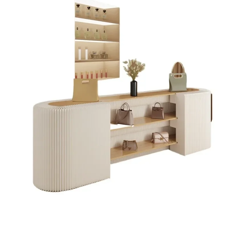 Folding Paper Bar Display Cabinet Company Front Desk Welcome Desk