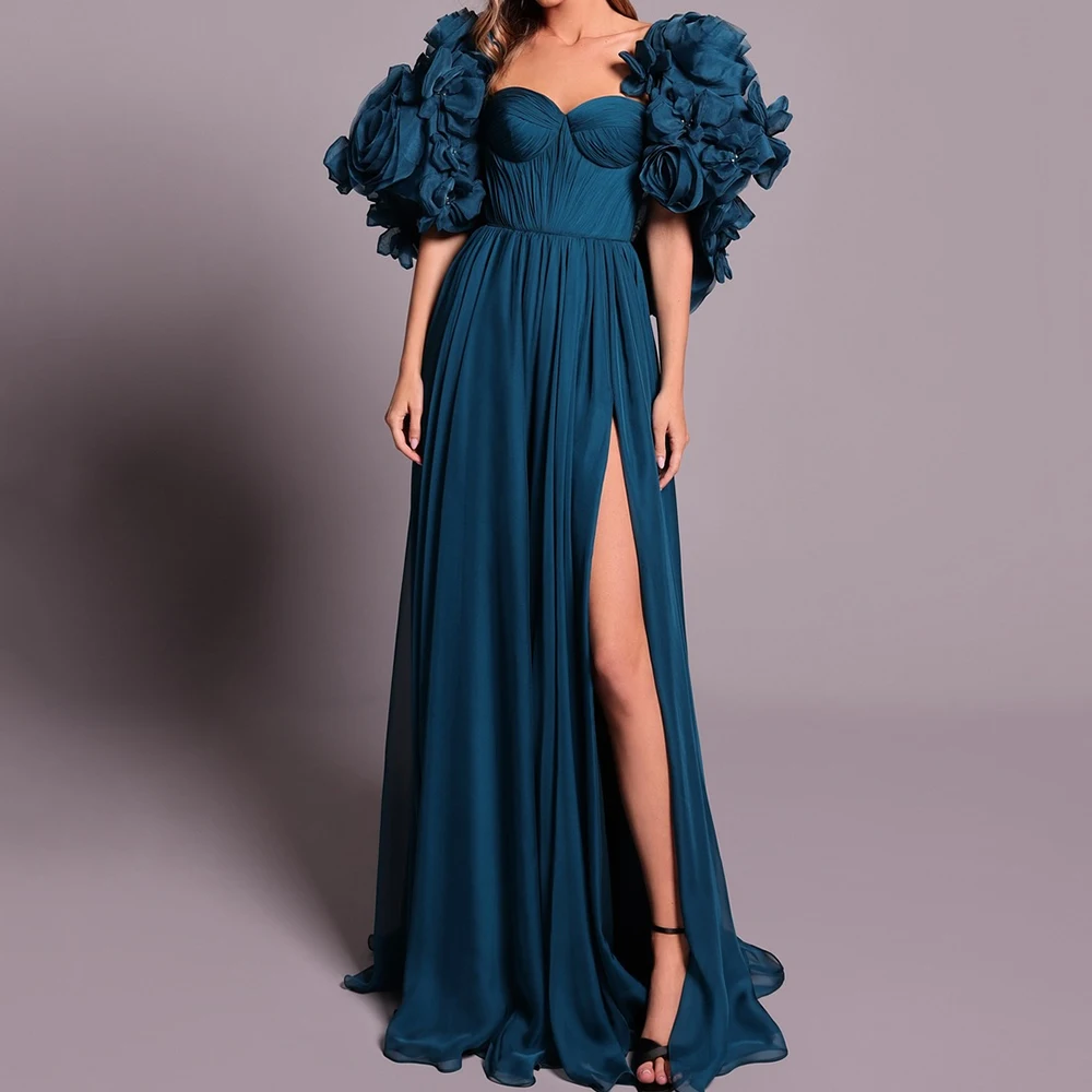 

Customized A-line Evening Dresses Floor-length Strapless Sleeveless Prom Gown Fashion Flowers Stole Simple Draped Party Gown