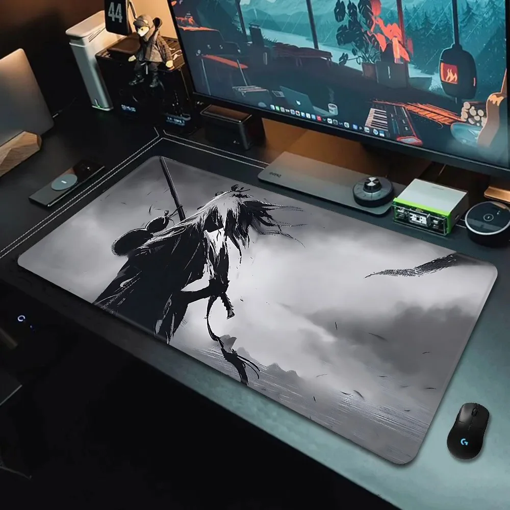 Ancient Swordsman Mousepad HD Printing Computer Gamers Locking Edge Non-slip Mouse Pad XXL90x40cm Keyboard PC Desk Pad