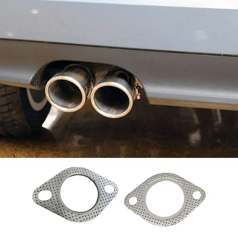 2 PCS High Temp Reinforced Exhaust Flange Gasket Universal Fit for Car Auto Downpipe Muffler Intake Pipe Sealing Pad Durable