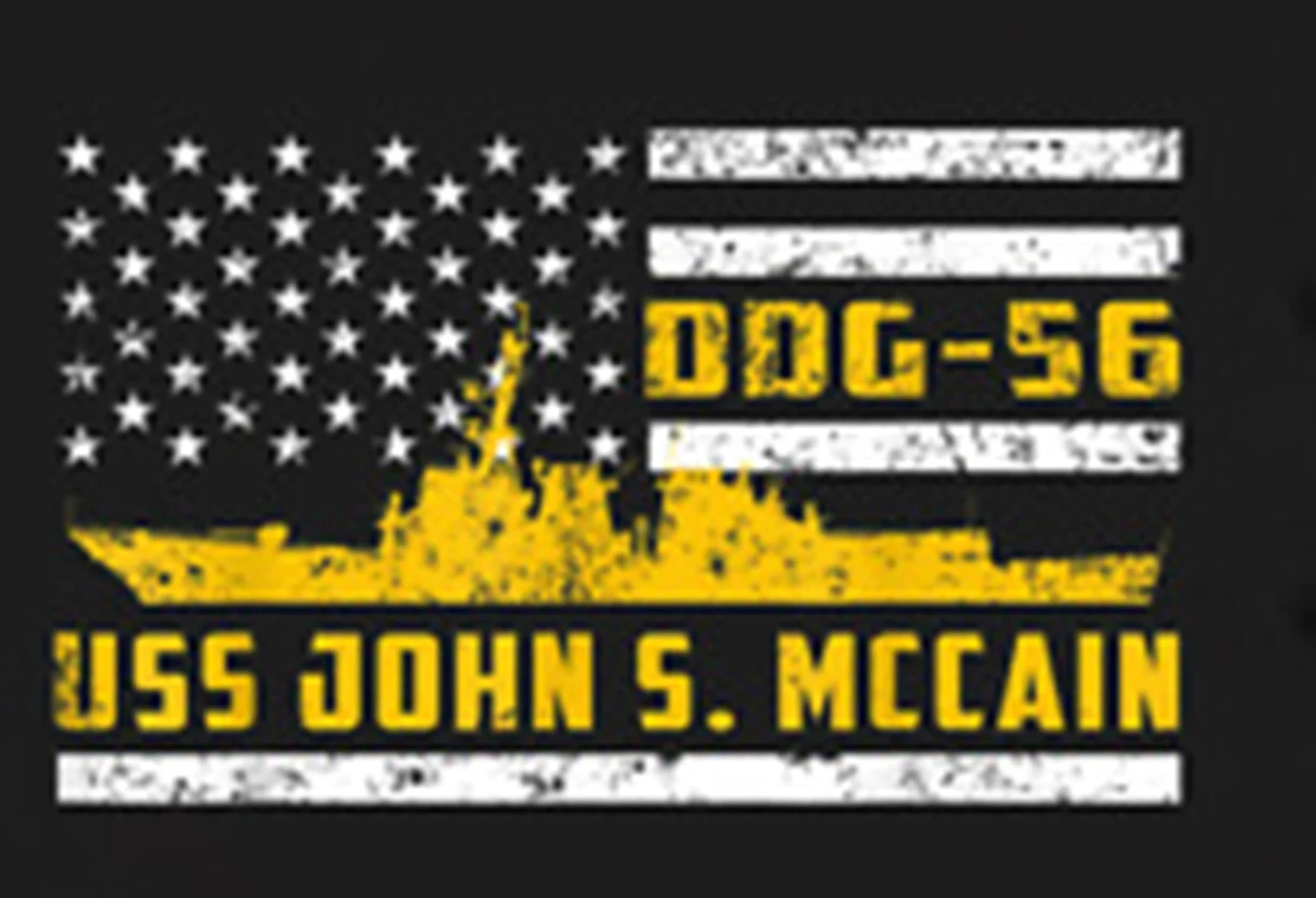 American Flag DDG-56 USS John S. McCain Destroyer Printed T-Shirt. Summer Cotton Short Sleeve O-Neck Unisex T Shirt New S-3XL