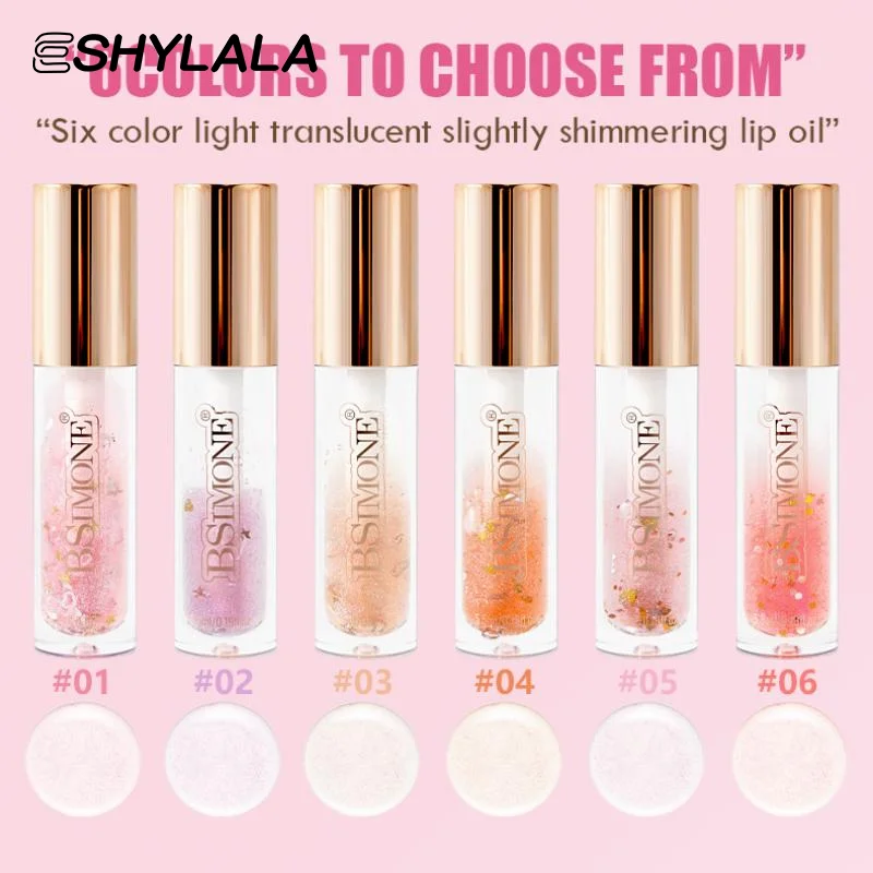 BSIMONE Transparent Crystal Jelly Lipgloss Shiny Clear Mirror Moisturizing Lip Balm Glitter Liquid Lipstick Lip Oil Lip Tint