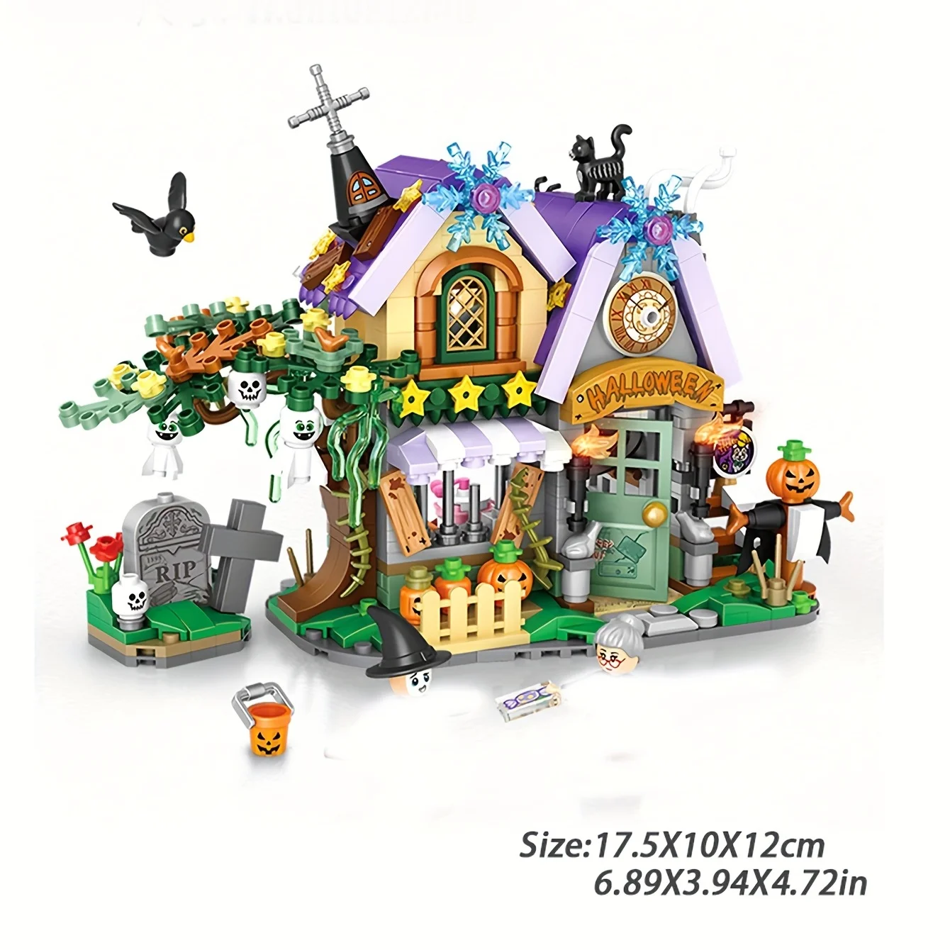 Get Your Own Halloween Scene Special House Building Blocks For Holiday Exquisite Decoration Toys Perfect Gift