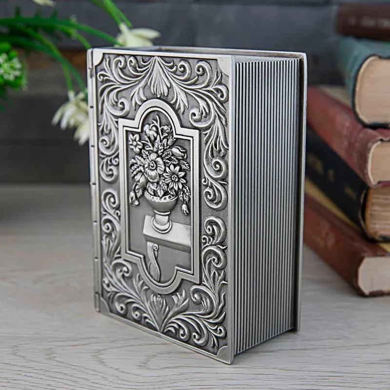 Creative Book Shape Metal Storage Box Travel Organizer jewelry Container For Drawer Organizers JB038