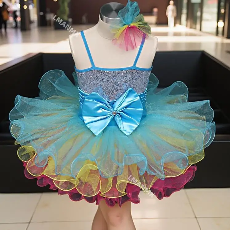 children's-ballet-skirt-girls'-princess-skirt-fluffy-skirt-little-swan-dance-costume-kindergarten-dance-performance-costume