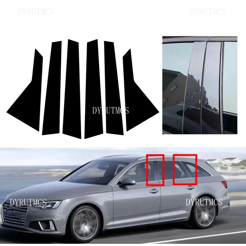 

Fit For Audi A4 B9/8W Sedan 2016 2017 2018 2019 2020 2021 2022 2023 Glossy Black Column BC Pillar Posts Door Window Trim Cover