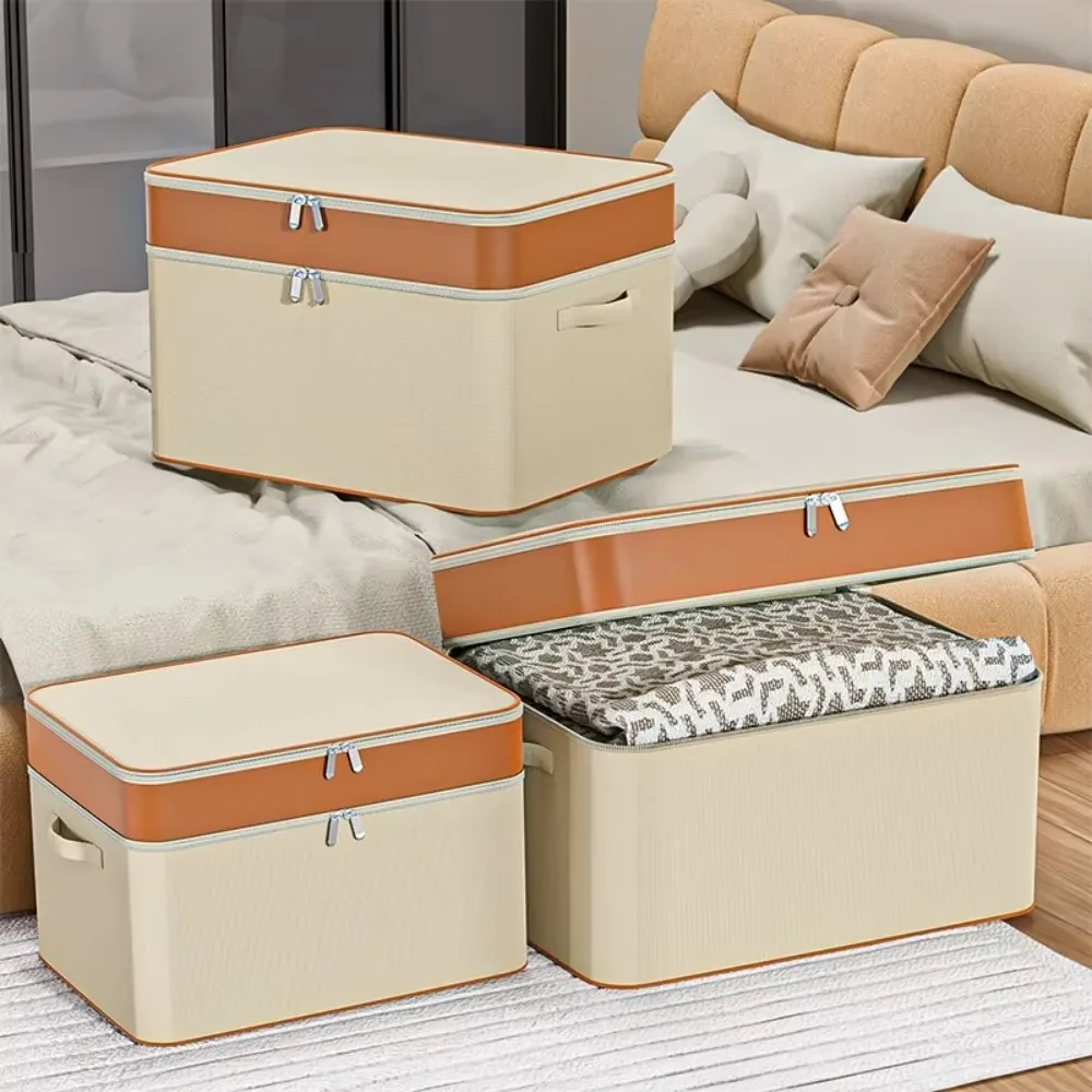 Clothes Storage Box Moisture-proof Covered Storage Box Home Clothing and Quilt Organizer Boxes Bedroom High-capacity Cupboard