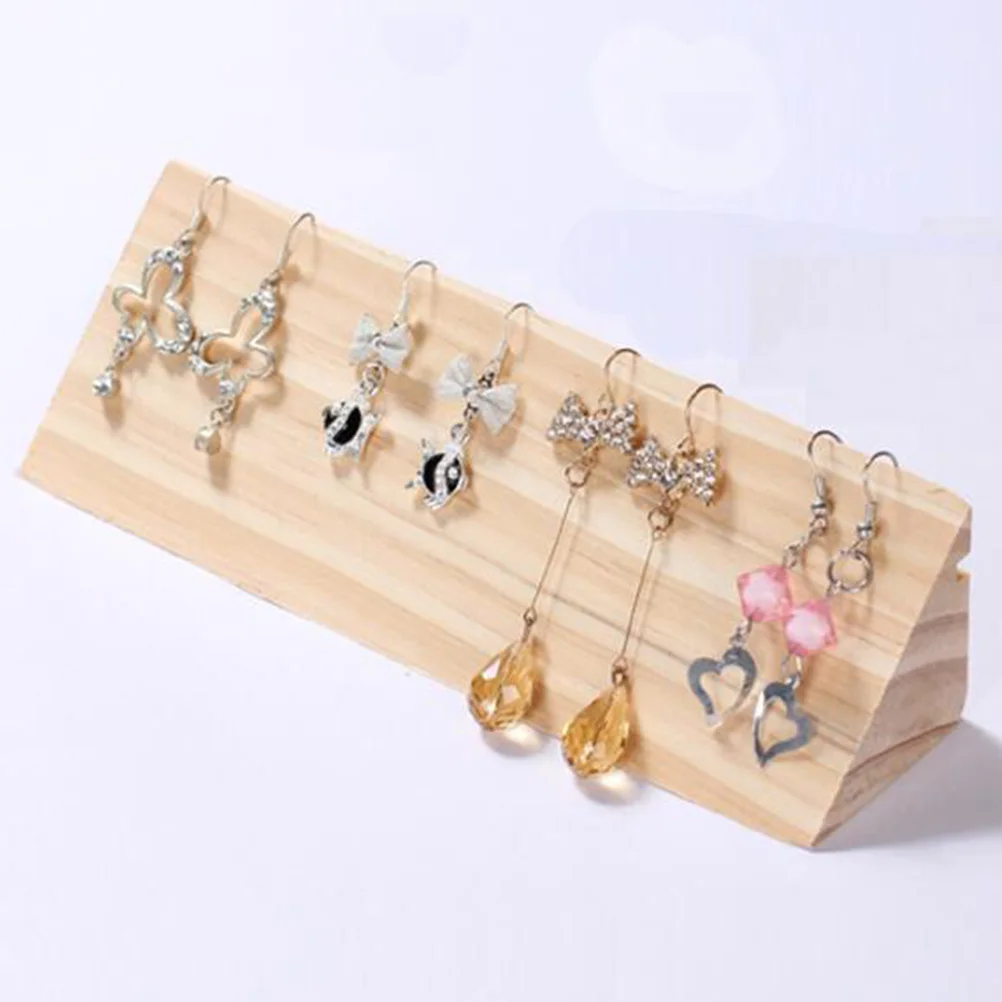

Jewelry Display Stand Wooden Earring Organizer Tower Storage Rack For Home Shop Tabletop Vanity Earrings Shelf Decor