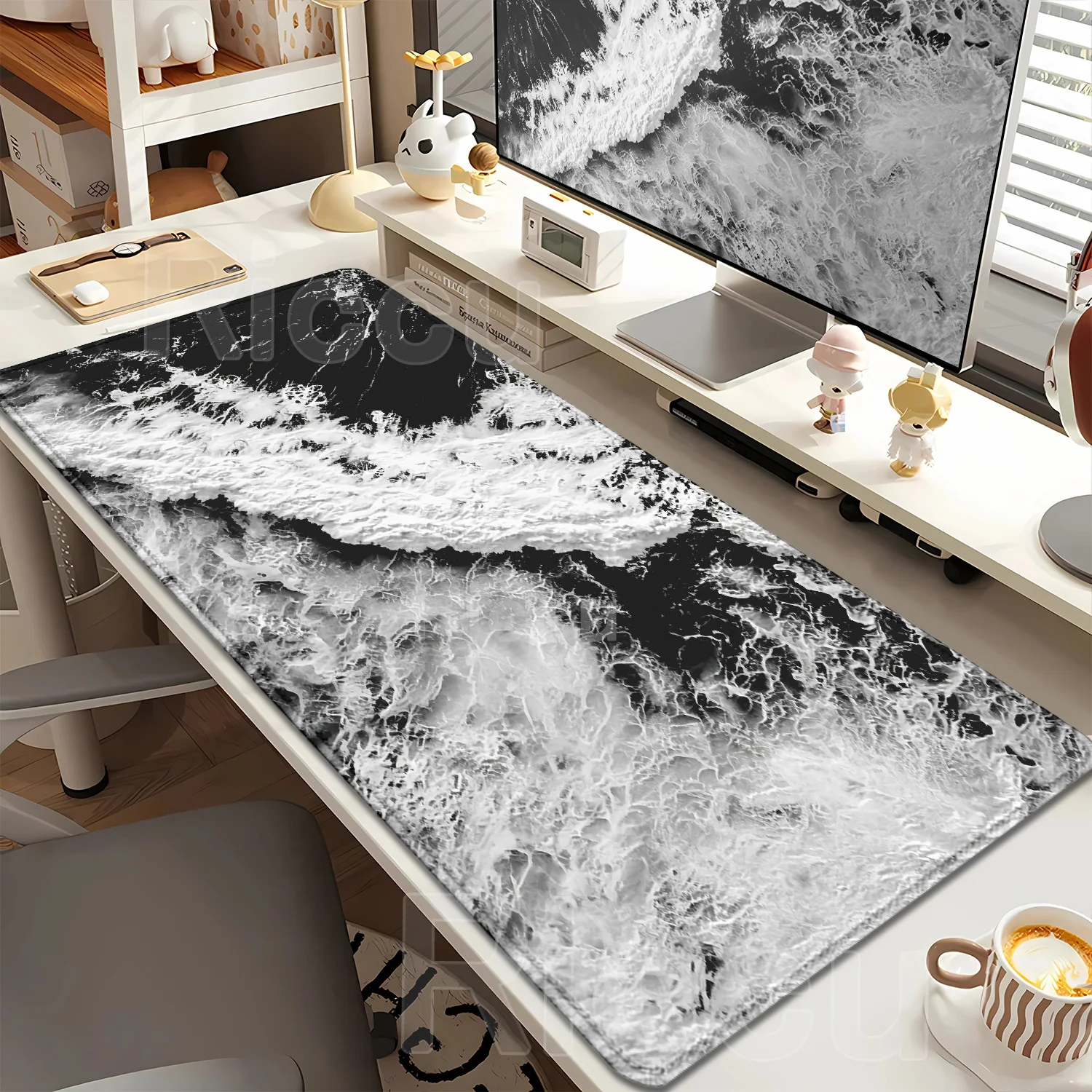 XXL Minimalist Sea Waves Mouse Pad Non-slip MousePad Landscape Gaming Accessories Rubber Desk Mat Gamer Keyboard Palymats Carpet