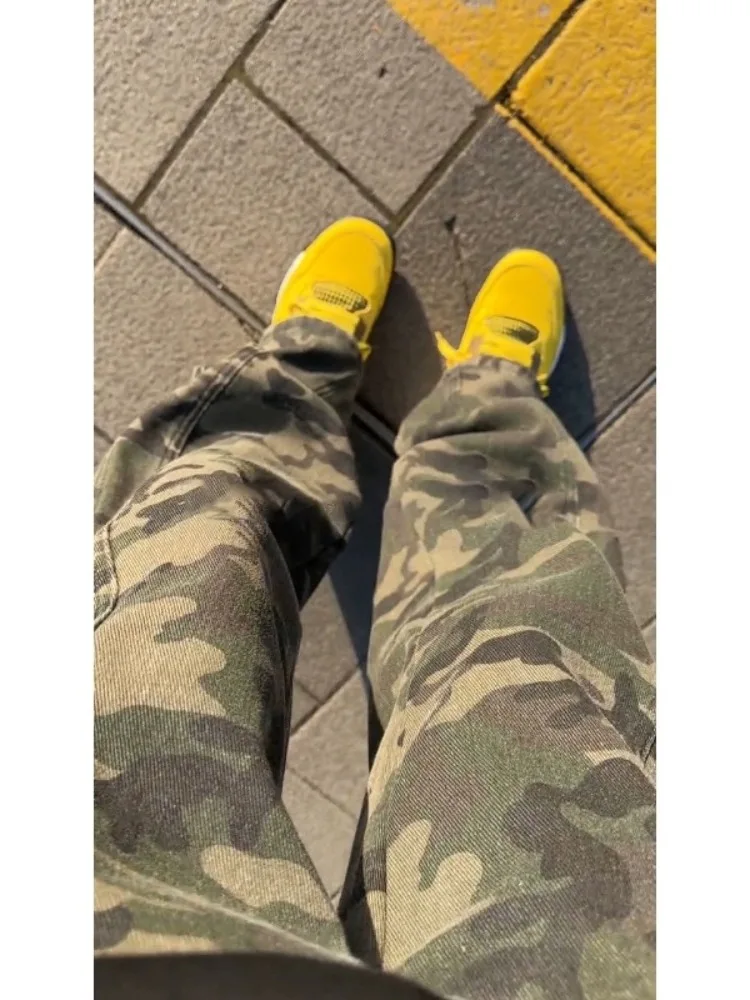 

Vintage American Logging Jeans Men's Spring Youth Jeans Sle Casual Workwear Denim Pants Low Waist Straight Leg Trousers