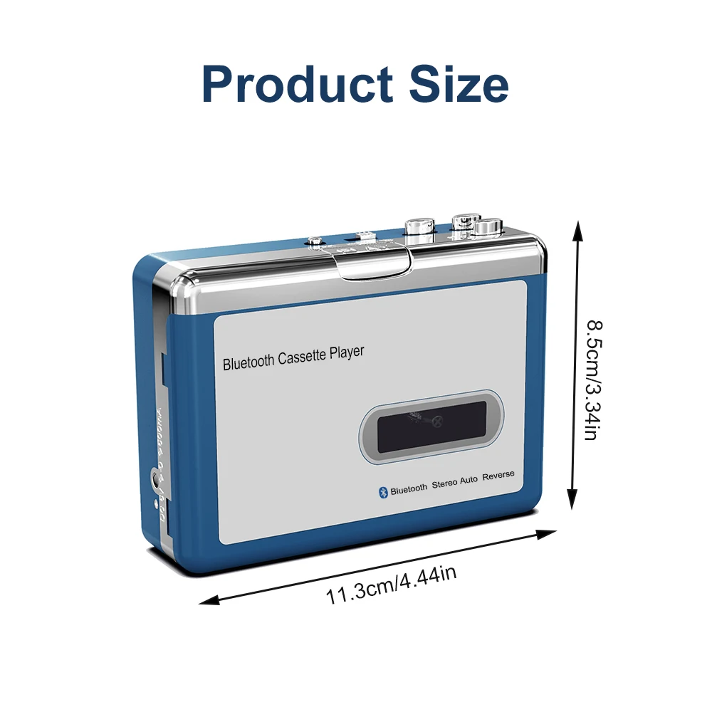 New Bluetooth Cassette Player Bluetooth Transmitter Stereo Cassete Player Support Auto Reverse with Earphone Jack For Walkman