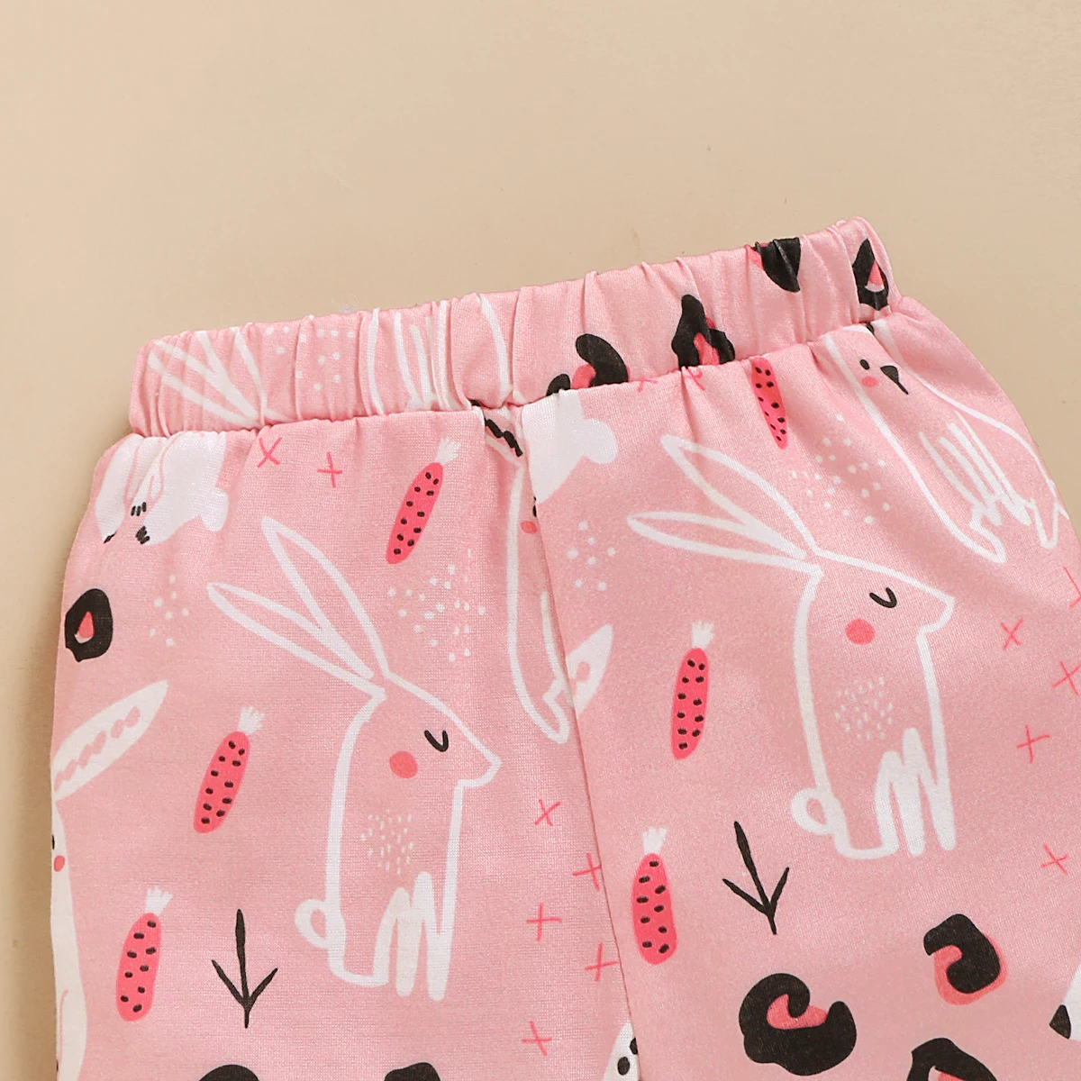 Newborn Baby Girls Romper Set Cute Rabbit Print Romper Pants + Pants with Bowknot 3Pcs Baby Girl Outfit Set Summer Casual Outfit