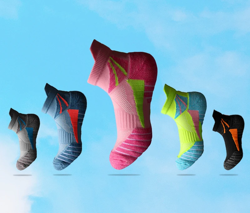 Socks Woman Running Short Socks Advanced Sports Socks Looped Back Color Socks Compression Calcetines Ciclismo Hombre Cycling