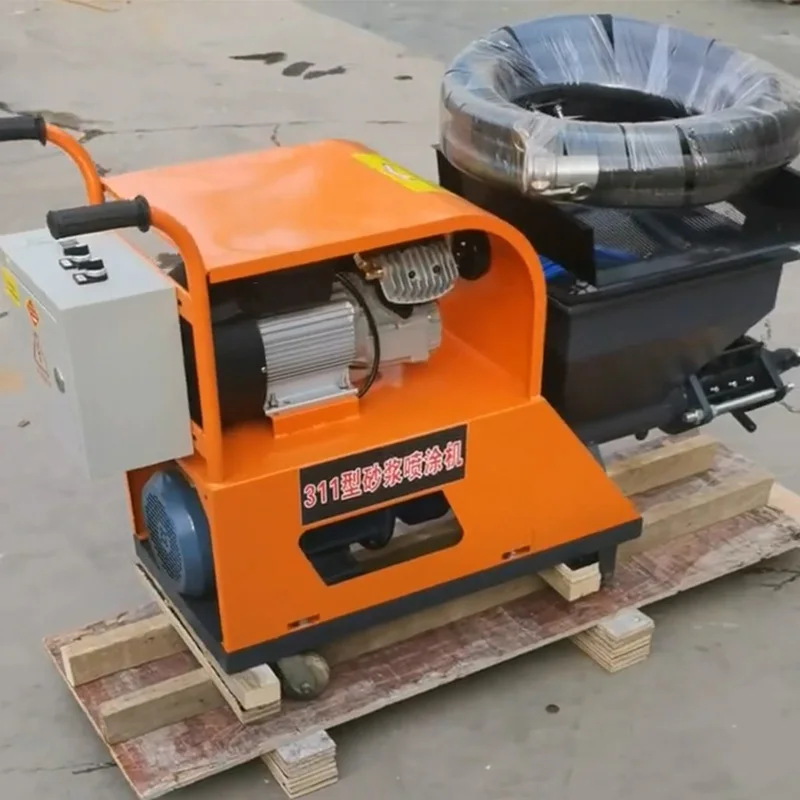 Wall Concrete Mortar Plaster Spray Machine  220V Power High Efficiency Spraying Machines