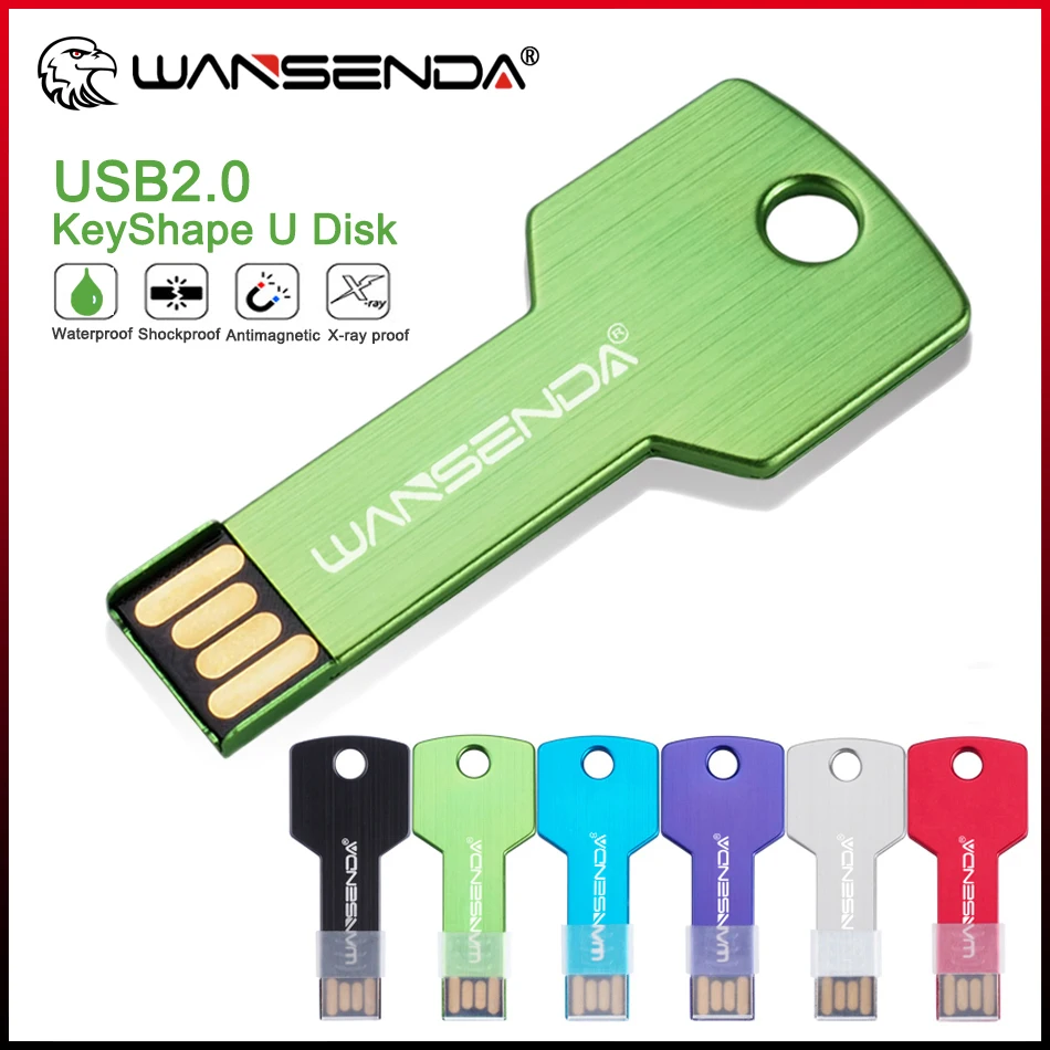 

WANSENDA USB-накопитель 32 ГБ в форме ключа, 8 ГБ, 16 ГБ, 64 ГБ, 128 ГБ, водонепроницаемый флэш-накопитель, карта памяти 2,0, джойстик