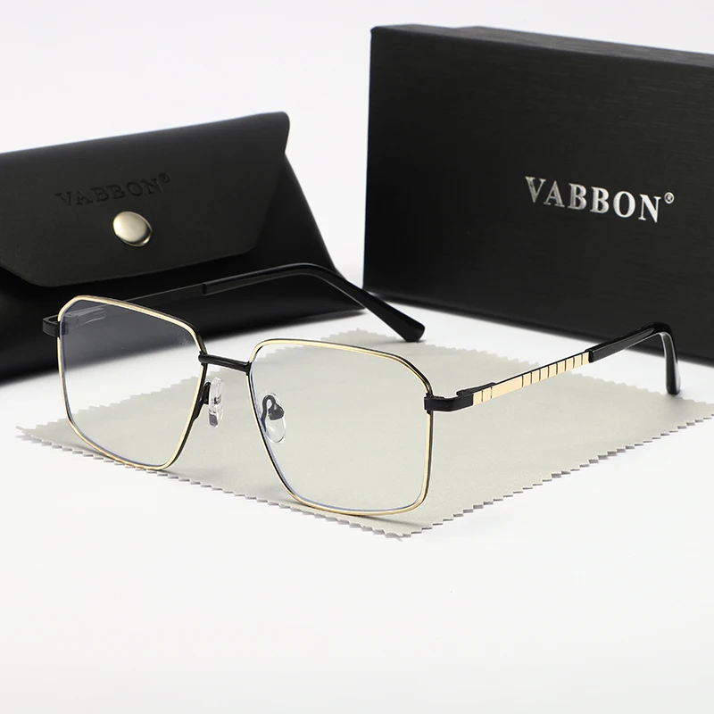 

Дизайн VABBON с сумкой, деловые формальные очки в полуоправе, модные винтажные универсальные повседневные мужские простые очки 6010