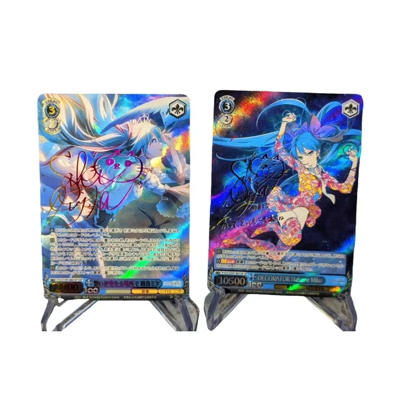 

ACG Girl WS Hatsune Miku Animation Characters Self Made Refraction Flash Card Anime Classics Game Collection Cards Toy Gift