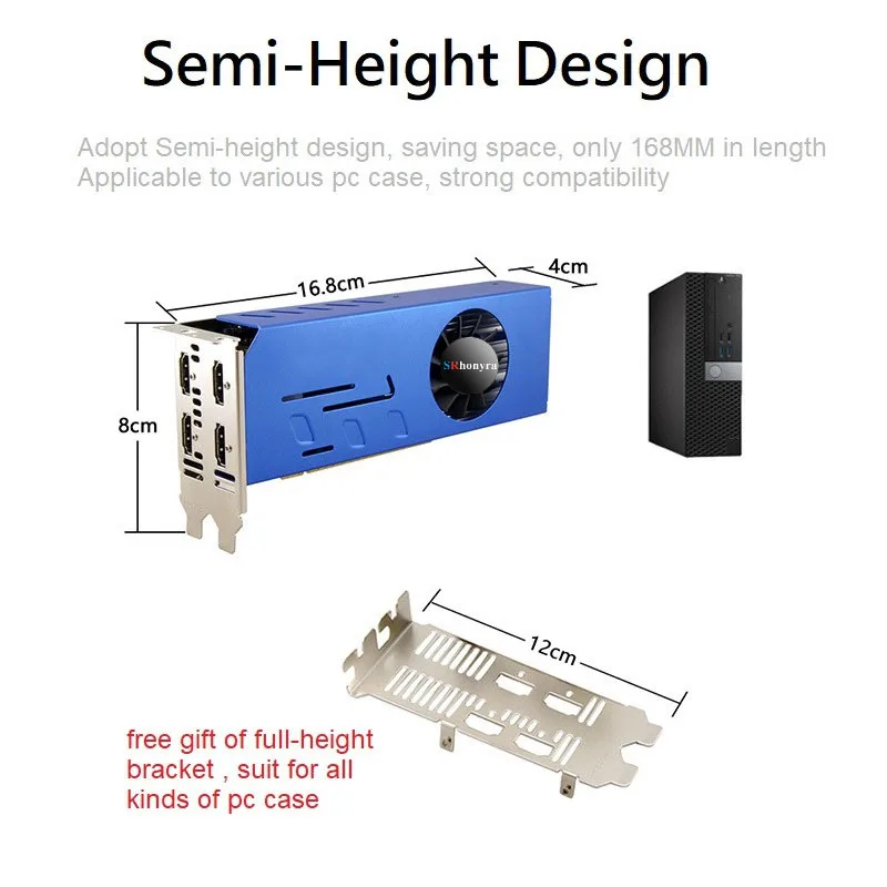 SRhonyra GTX 750 750TI 2GB 4GB  4HDMI Multi Monitor Graphics Card GDDR5 128Bit 4K Support for Stock Trading Surveillance