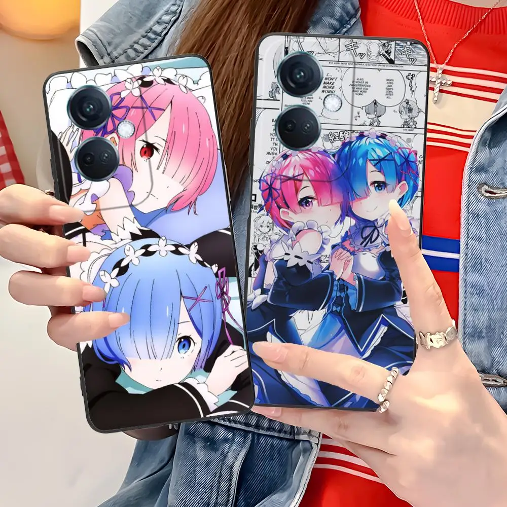 Funda de Teléfono Móvil de TPU Mate ReZero Rem Ram para OPPO Find X9 X8 X7 X6 X5 X3 X2 Plus s Pro Ultra Lite con Impresión Colorida