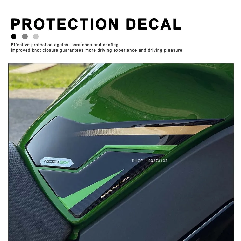 ل Ninja 1100 SX SE 2025 طبعة محدودة دراجة نارية ثلاثية الأبعاد الراتنج عدة خزان الوقود وسادة واقية ملصق جديد ديكور مائي