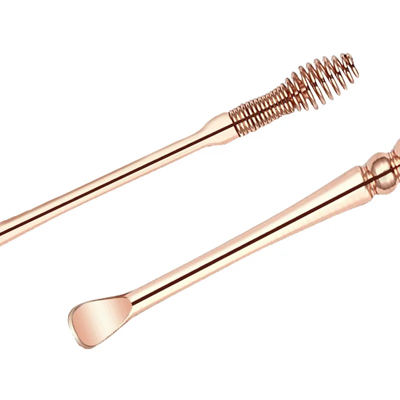 Rose Gold Stainless Steel Spiral Earpick Ear Scoop Earwax Digging Tools Earwax Curette Spoon Care Ear Clean Toolear Cleaner