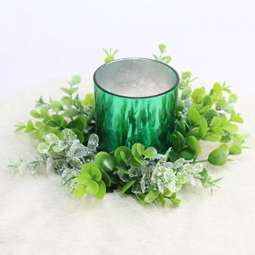 

4Pcs Artificial Eucalyptus Leaf Rings Wedding Table Centerpiece Decorative Hanging Wreath Party Garland