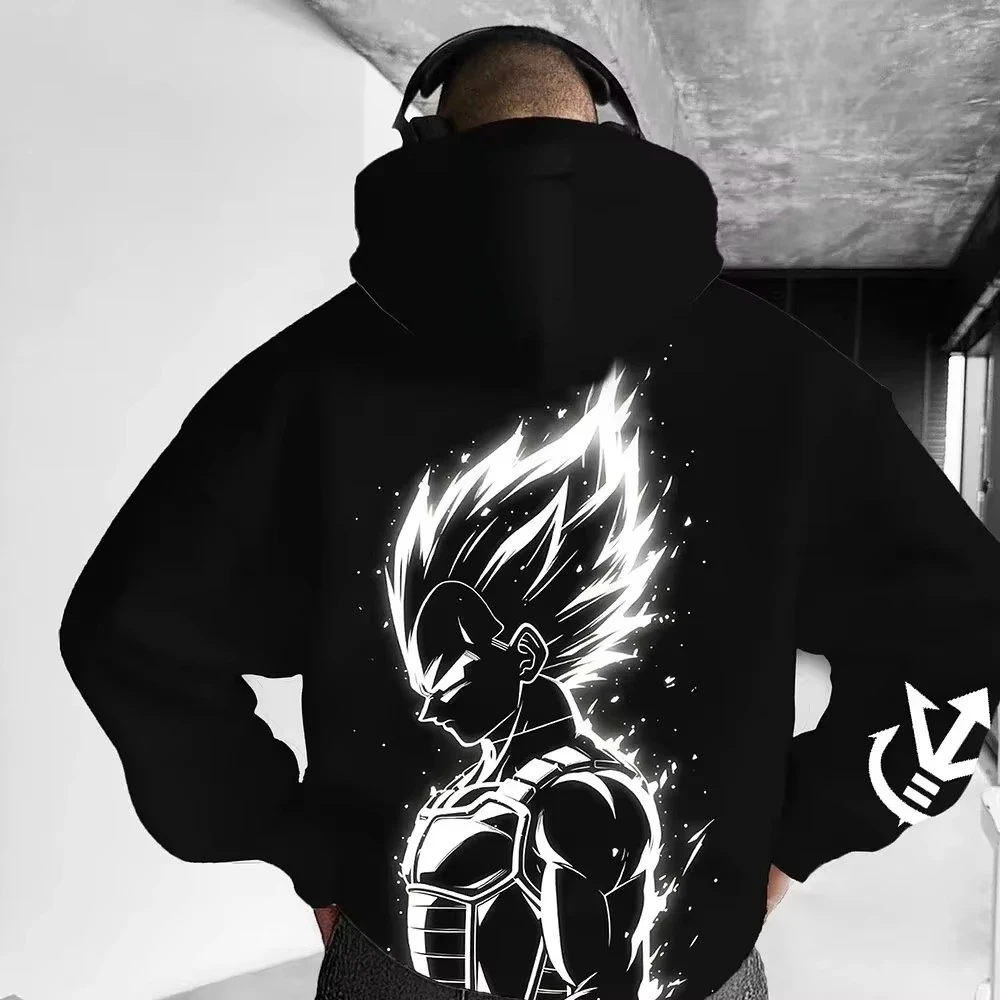 2026 New Dragon Ball Z Vegeta Printed Hoodie Sweatshirt Men's and Women's Hoodi…