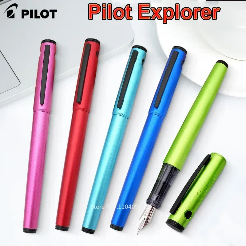 hot-original-pilot-pen-fountain-pen-explorer-frosted-stainless-steel-with-converter-writing-office-school-supplies-calligraphy-p